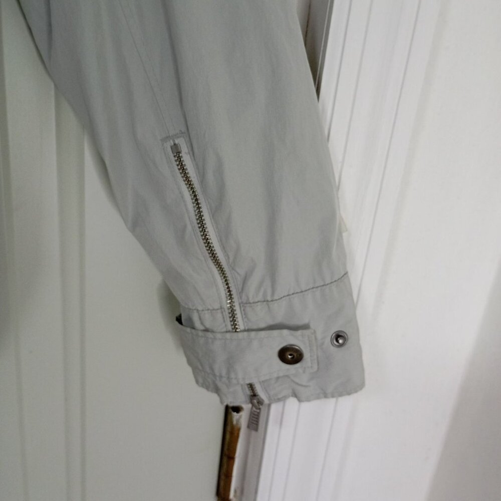 Calvin Klein Mens Light Gray Utility Jacket Multiple Pockets & Zipper Front Size - Picture 4 of 14